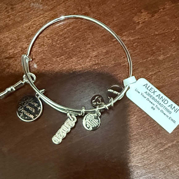 Alex and Ani NWT "Live Your Dream" 6 Charm Bangle Bracelet - Picture 2 of 6